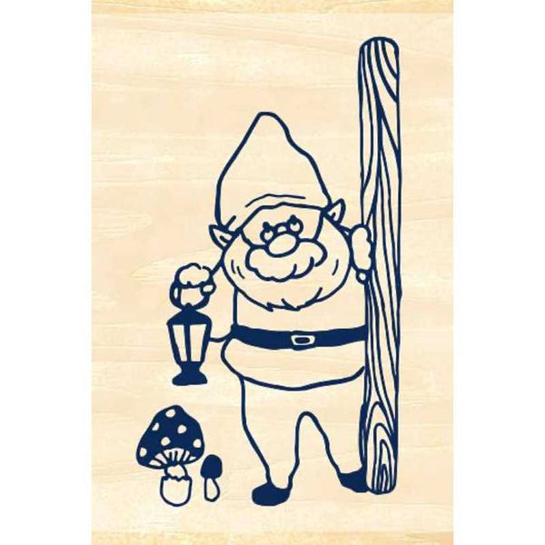 Beverly Companion Rubber Stamp - Gnome & Mushroom