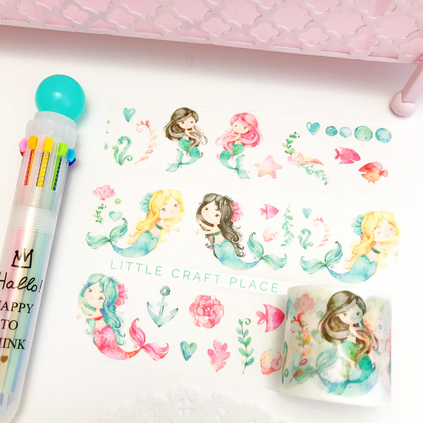 cute mermaid washi tape stationery