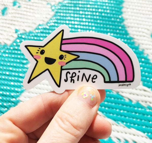 Shine Bright rainbow vinyl sticker - {creative chick}