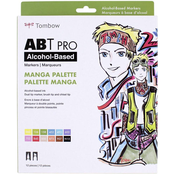 Manga Palette ABT PRO Brush Marker 12-Marker Sets Alcohol-Based