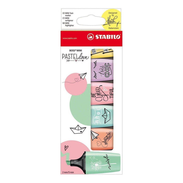 STABILO BOSS Mini Pastellove Highlighter 6 Pack – Postmark'd Studio
