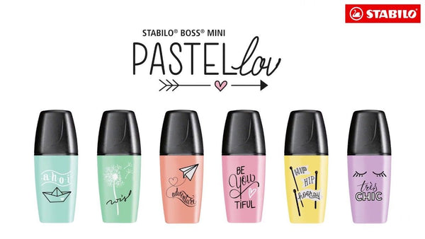 marcadores boss mini pastel love 6 pza stabilo pastel love