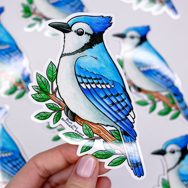 Flying Bird Blue Jay' Sticker