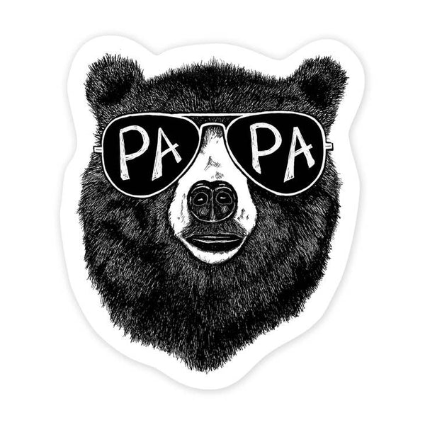 Papa Bear Vinyl Decal Sticker, Cars Trucks Vans SUVs Windows  Walls Cups Laptops, White, 5.5 Inch