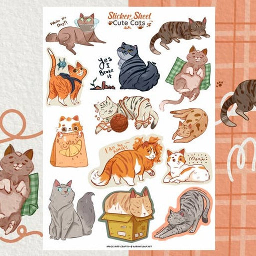 Made some precut reading journal stickers with these adorable cats