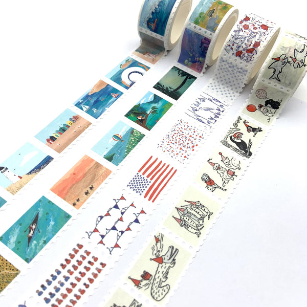 Red & Blue Washi Tape Stamps