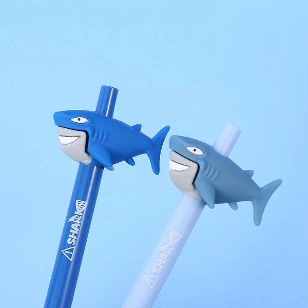 OOLY Sharkies Gel Pens Set of 2 Blue Black Shark Pen Kids .7mm RARE Retired