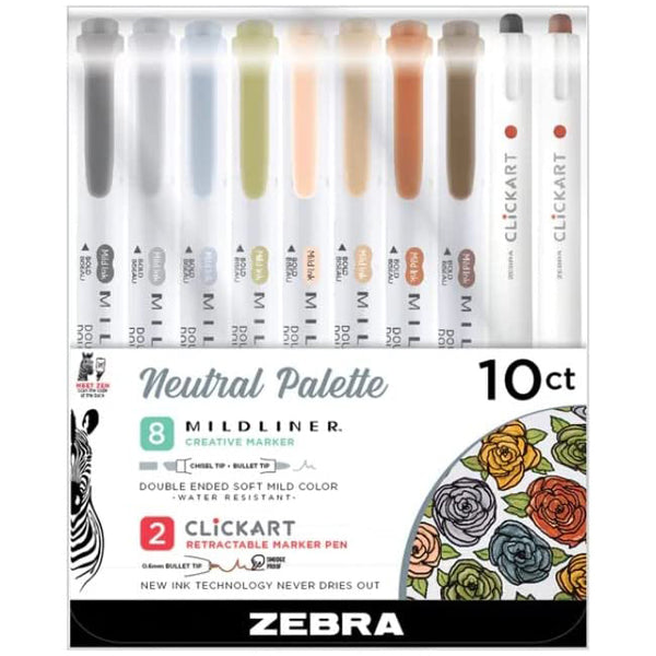 Zebra Mildliner Double Ended Creative Markers - Assorted Colors