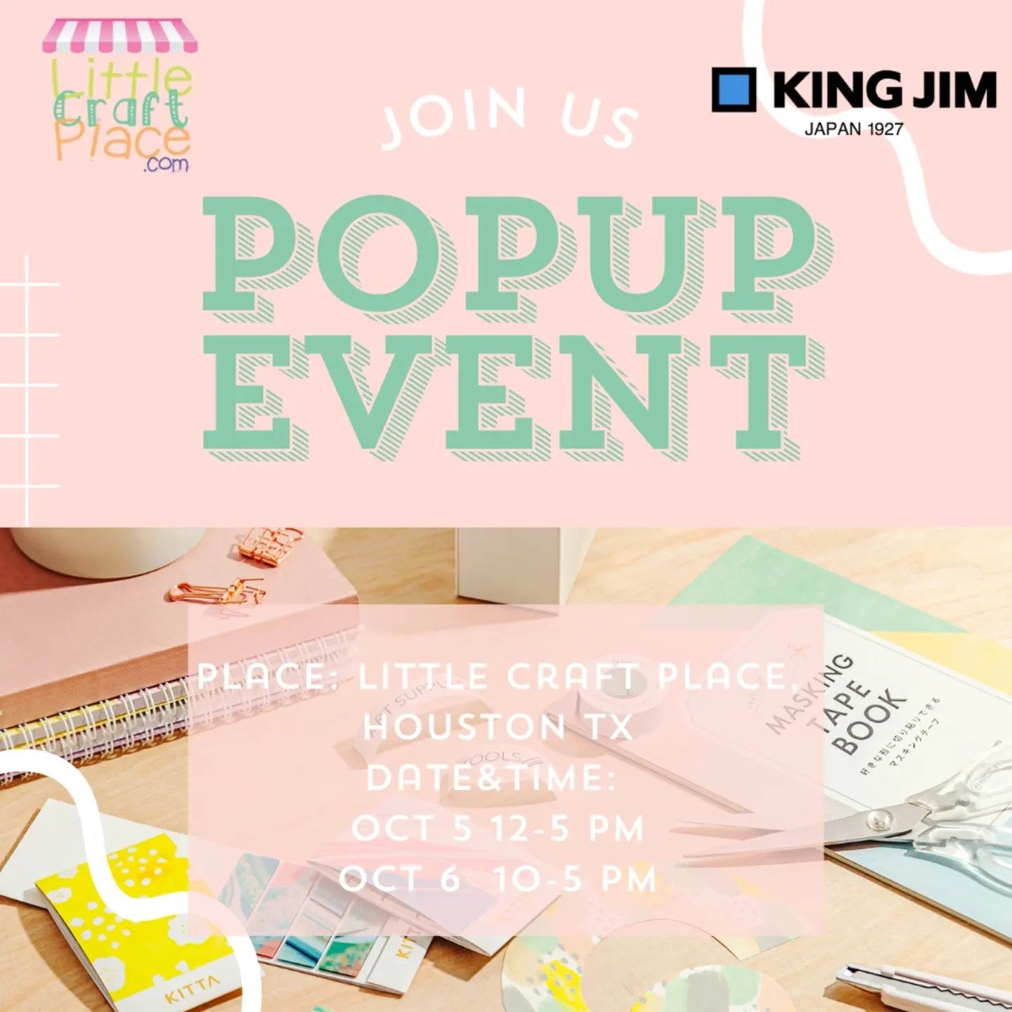 KING JIM pop-up event at Little Craft Place - Oct 5th and 6th!!