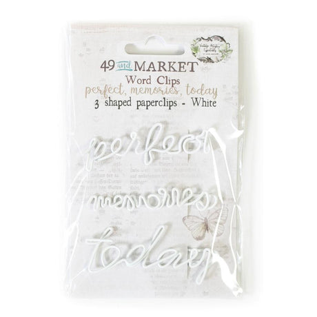 Perfect, Memories & Today In White Word Clips 3/Pkg