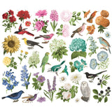 Floral & Birds Color Palette Die-Cuts 45/Pkg