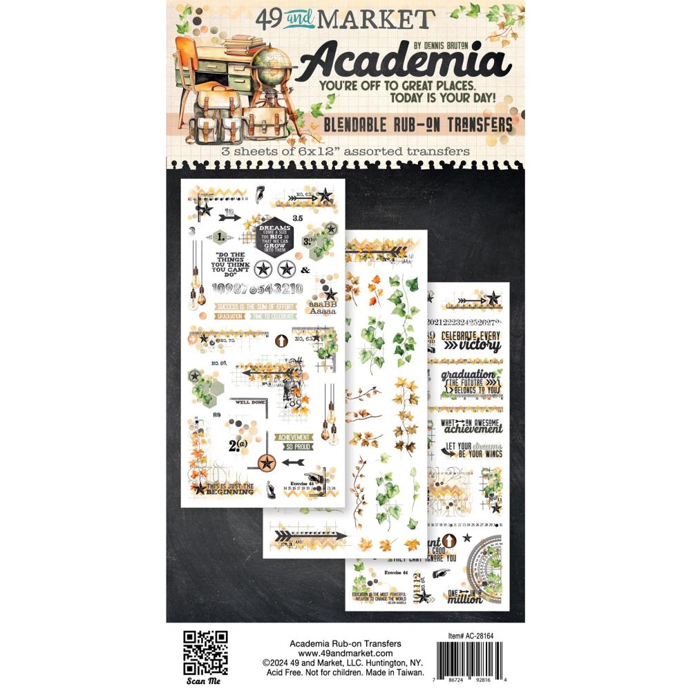 Academia Rub-On Transfer Set