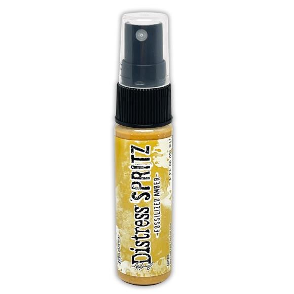 Botella de 1 oz de spray Distress de Tim Holtz con ámbar fosilizado