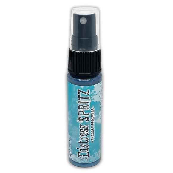 Botella de 1 oz de spray Distress de Tim Holtz con plumas de pavo real