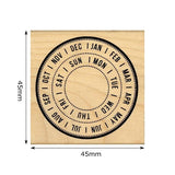 Round Calendar Rubber Stamp