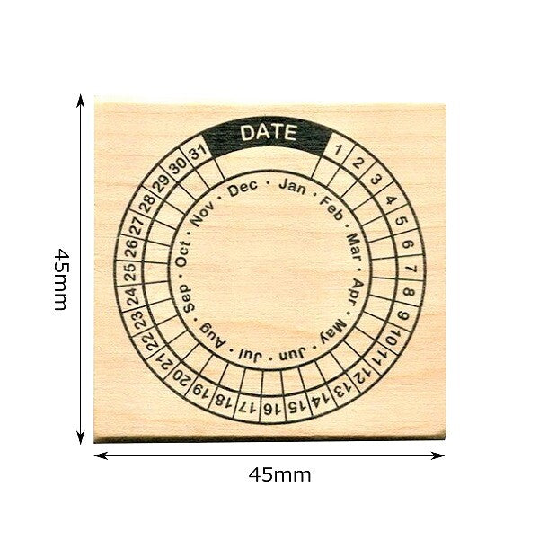 Circular Calendar Rubber Stamp