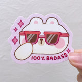  StickyRiceCo 100% Badass Rice the Bear Vinyl Sticker