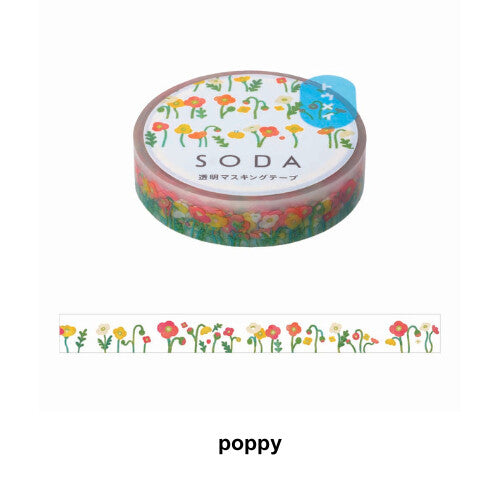 Soda PET Tape Poppy Flower