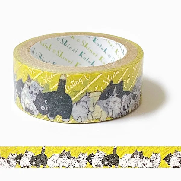 Cinta washi con temática de gatos y neko