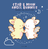 Enamel Pin: Star and Moon Angel Bunnies