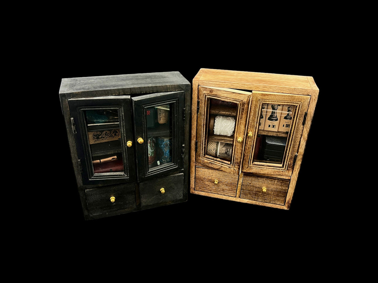 Cabinet of Curiosities Wooden Cabinet - Brown Natural