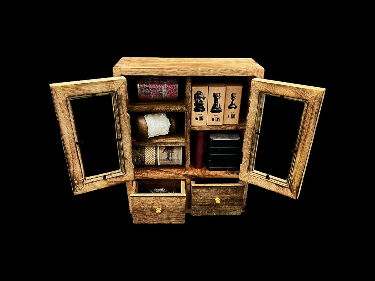 Cabinet of Curiosities Wooden Cabinet - Brown Natural