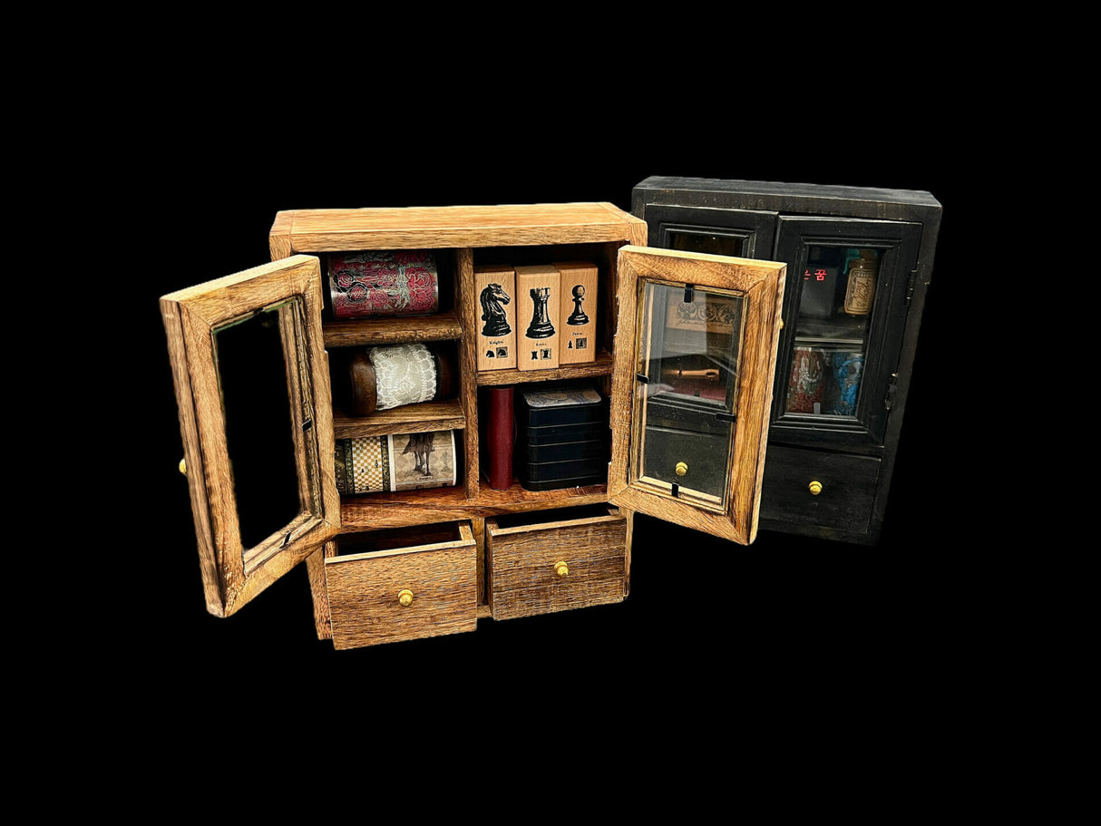 Cabinet of Curiosities Wooden Cabinet - Brown Natural