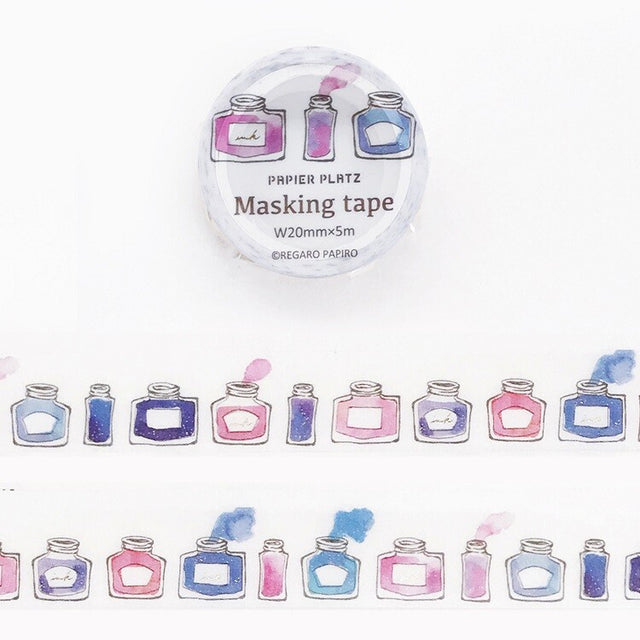 Fountain Pen Ink Bottle Washi Tape by Regaro Papiro