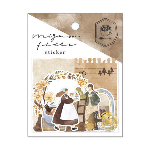 Mignon Feuille Sticker Flakes - Coffee