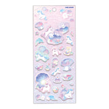 Unicorn Puffy Sticker Sheet - Clear Tea Time