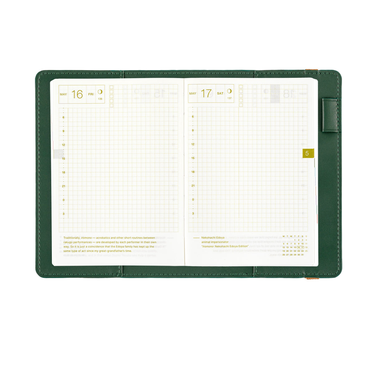 La cubierta Hobonichi 2025 A6 no es solitaria (verde hiedra)