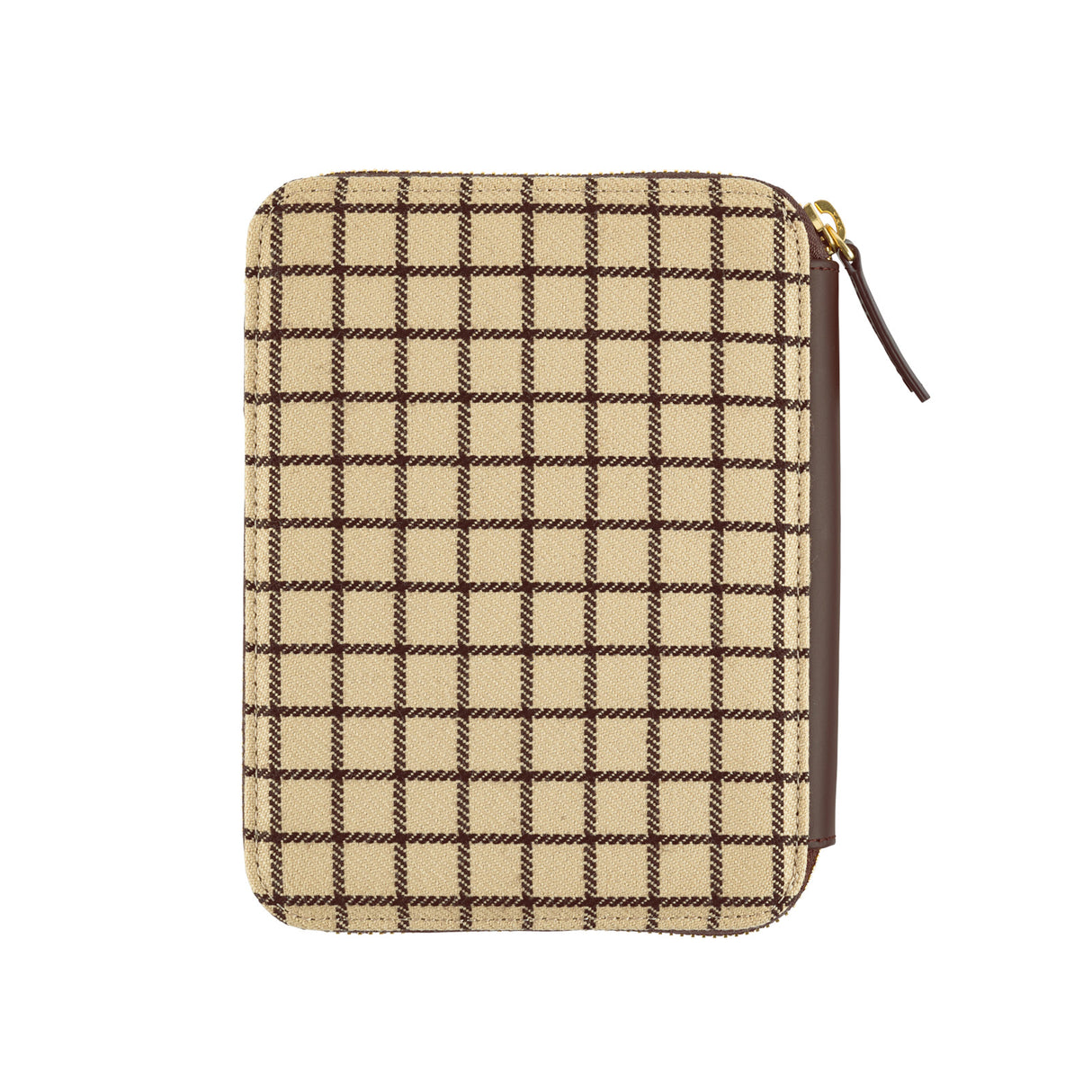 Hobonichi 2025 A6 Funda tensa con cremallera (Café au Lait Plaid)