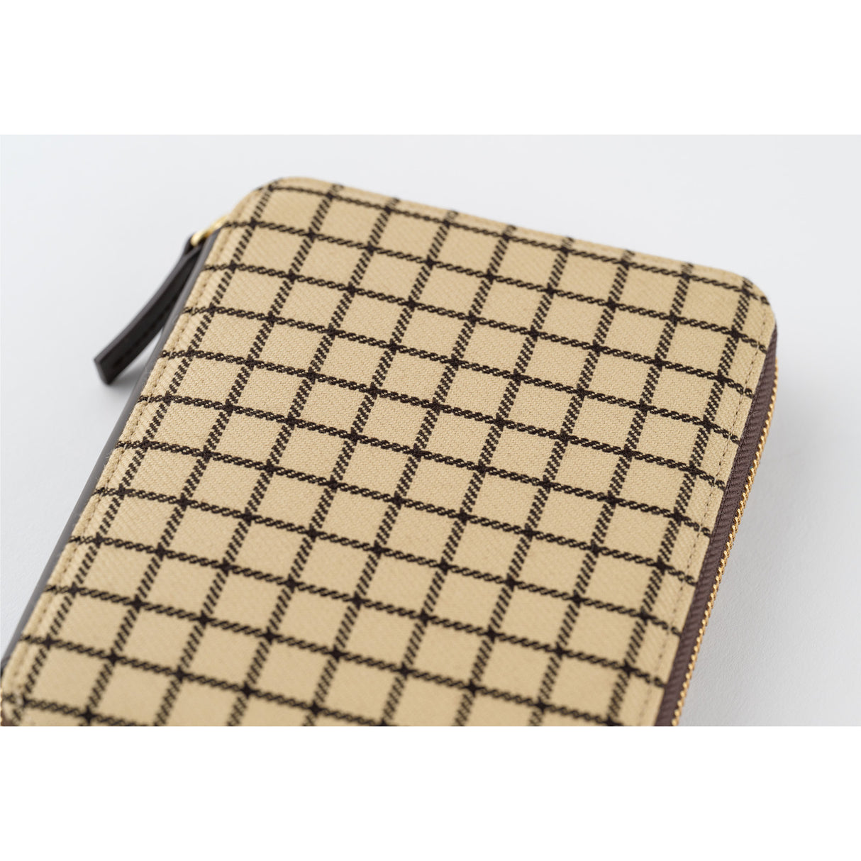 Hobonichi 2025 A6 Funda tensa con cremallera (Café au Lait Plaid)