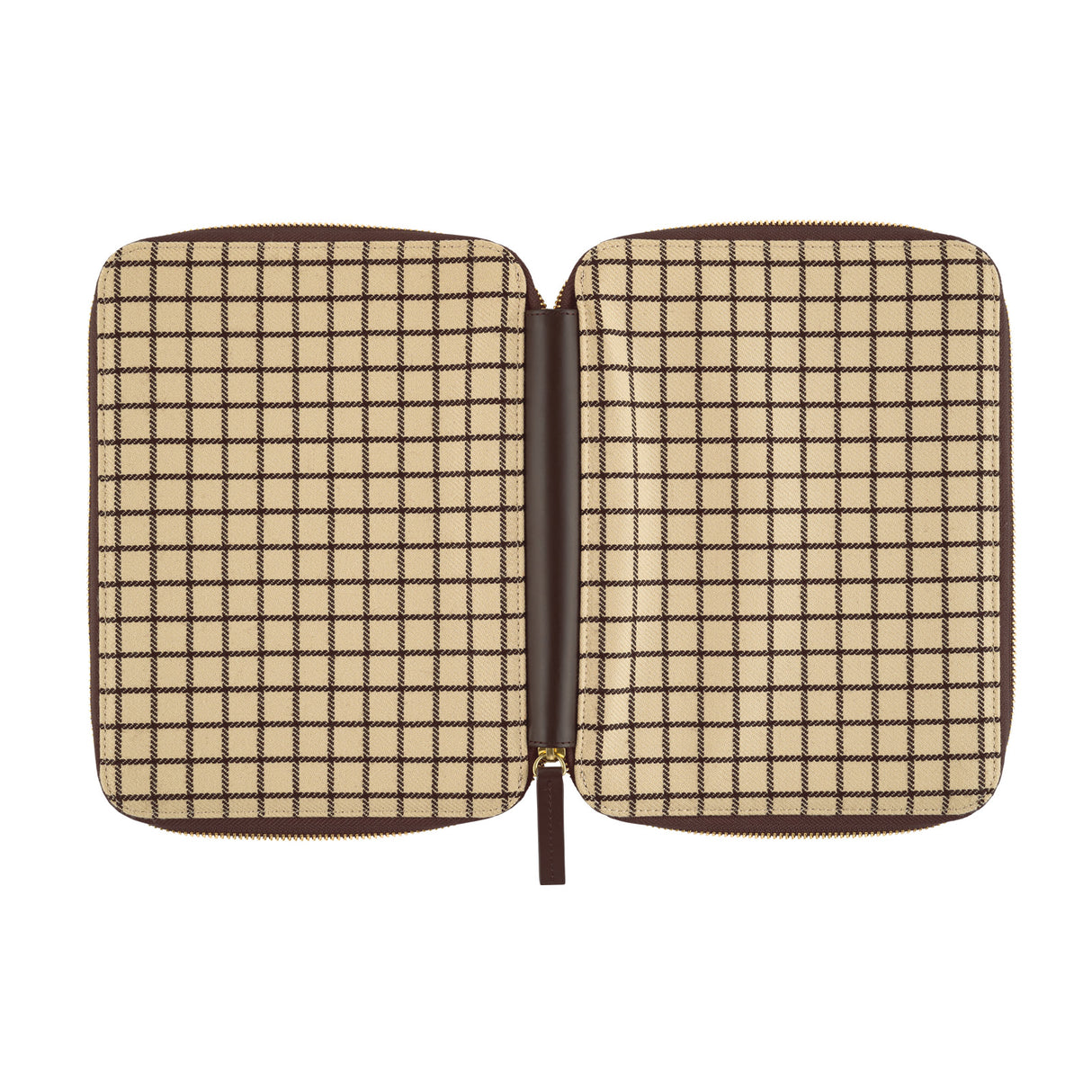 Hobonichi 2025 Funda A5 tensa con cremallera (Café au Lait Plaid)