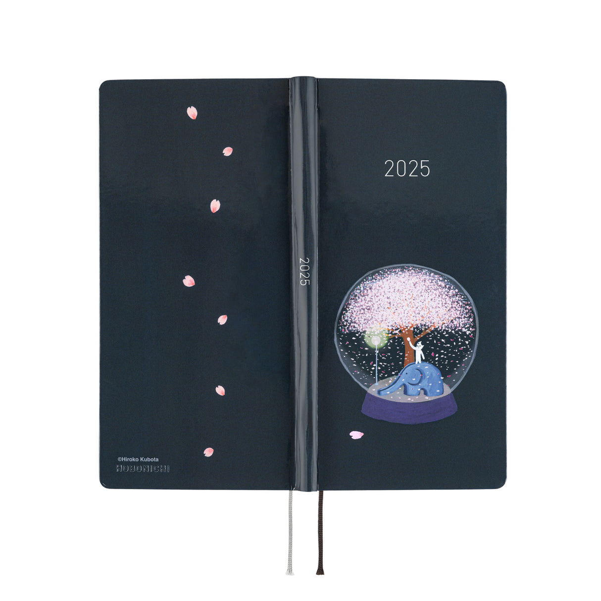 Hobonichi 2025 Weeks Hiroko Kubota Night Cherry Blossom Snow Globe