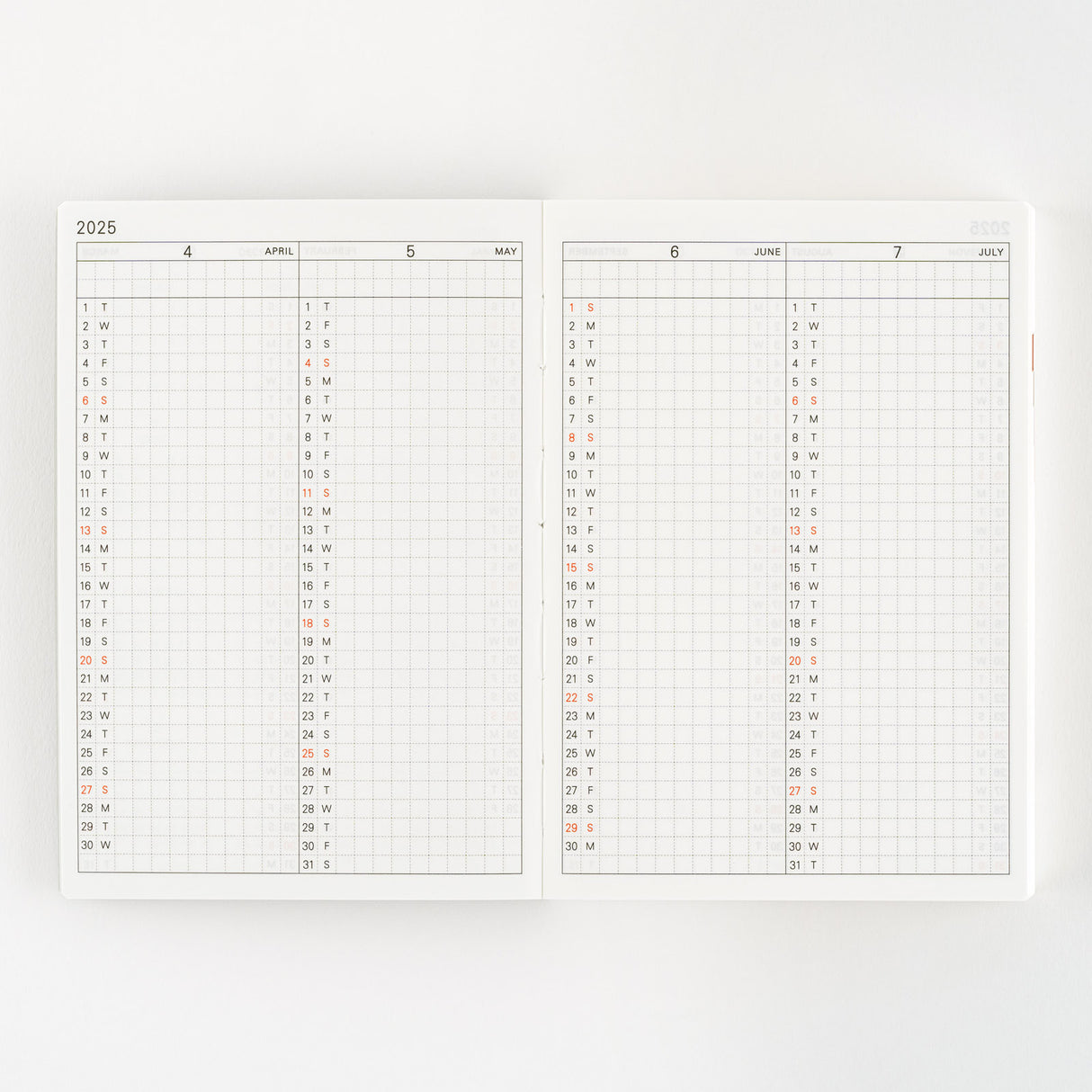 English Planner Book 2025 [A6/Jan Start/Mon Start]