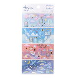 4 Scenes Seal Sticker Sheet - Sunrise, Day, Sunset, Night