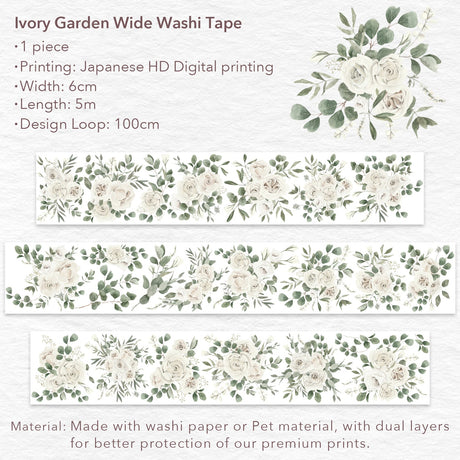 Ivory Garden Wide Washi Tape