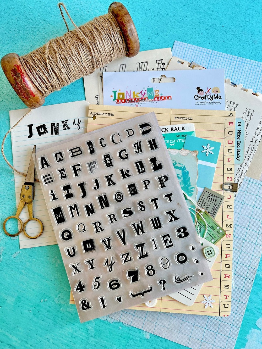 Junky Me Alphabet 6X8 Clear Stamp Set