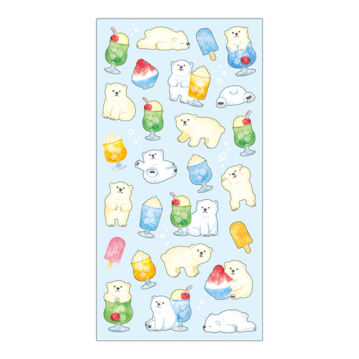 Mind Wave Sticker Japanese Polar Bear & Sweets Sticker, made in Japan.