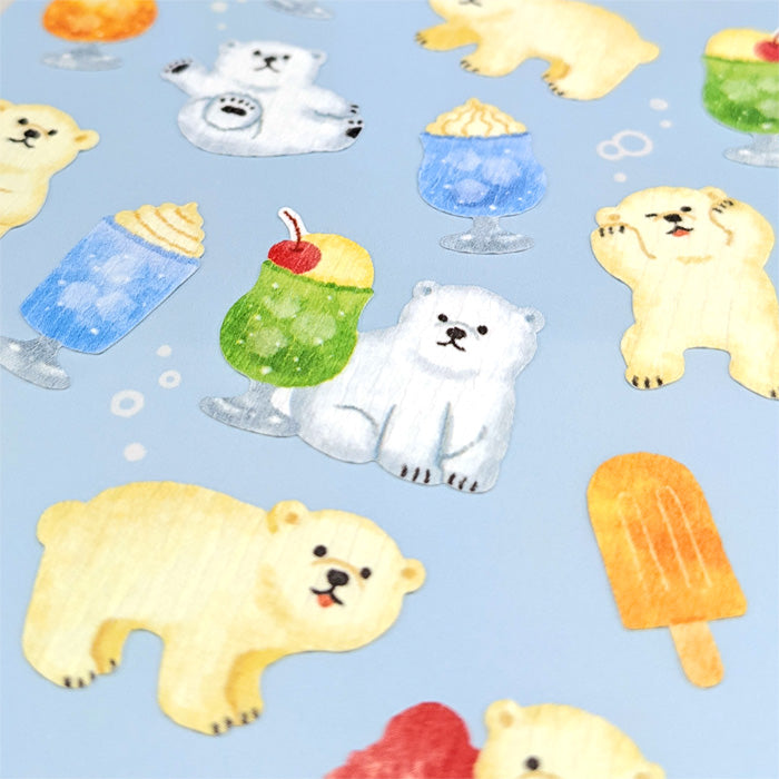 Mind Wave Sticker Japanese Polar Bear & Sweets Sticker, made in Japan.