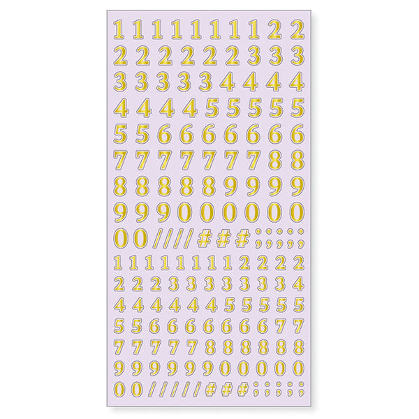 Gold Number Stickers