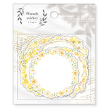 Yellow Floral Wreath Flake Sticker