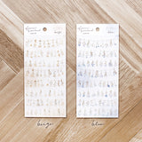 Flower Garland Sticker Sheet Beige