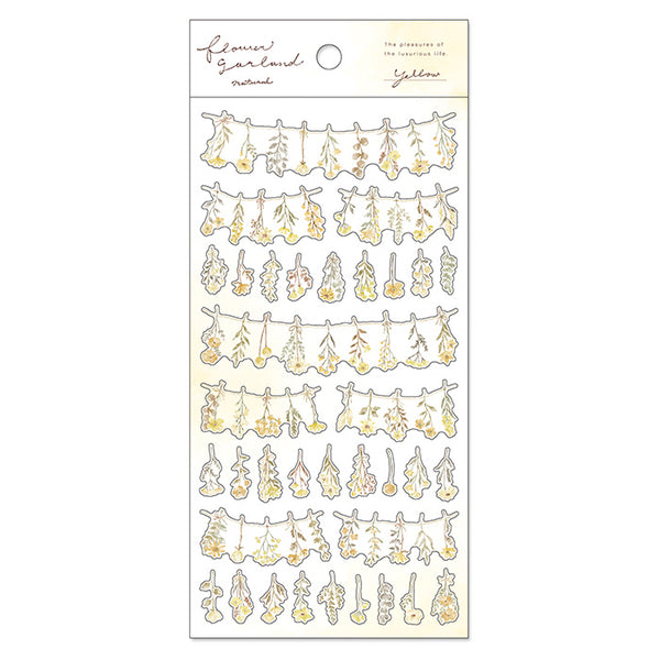 Flower Garland Sticker Sheet Yellow