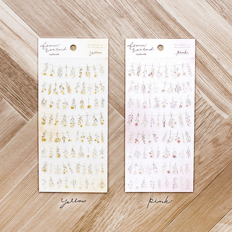 Flower Garland Sticker Sheet Yellow