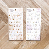 Flower Garland Sticker Sheet Brown