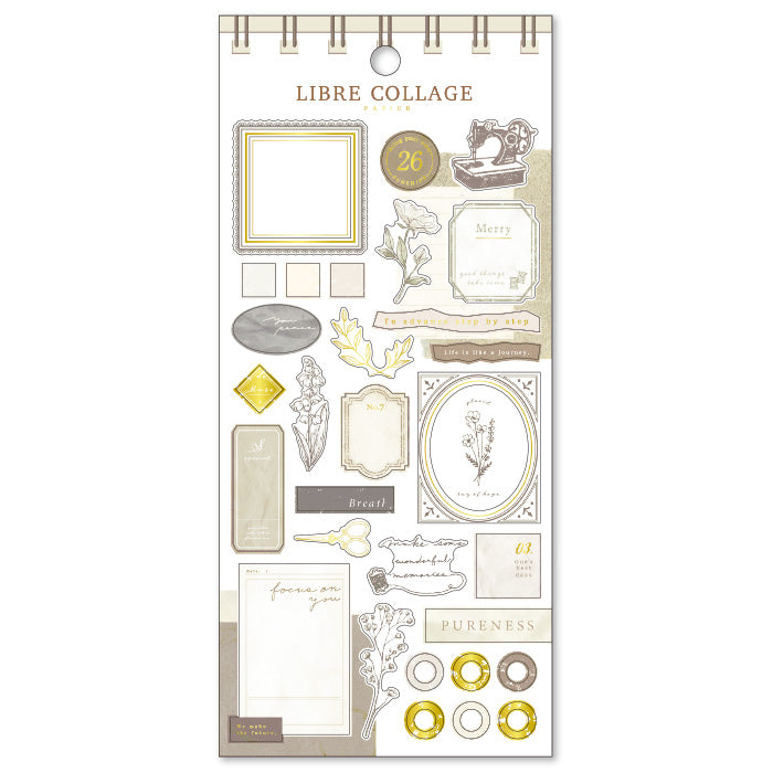 Libre Collage Papier Sticker Ivory