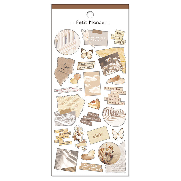 Pegatina Collage Beige Petit Monde