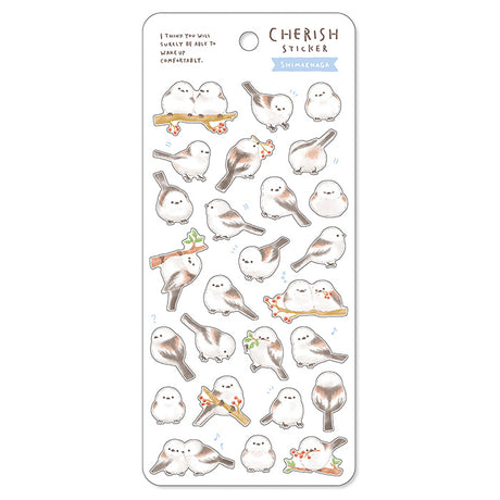 Shima Enaga Long-Tailed Tit Bird Cherish Sticker